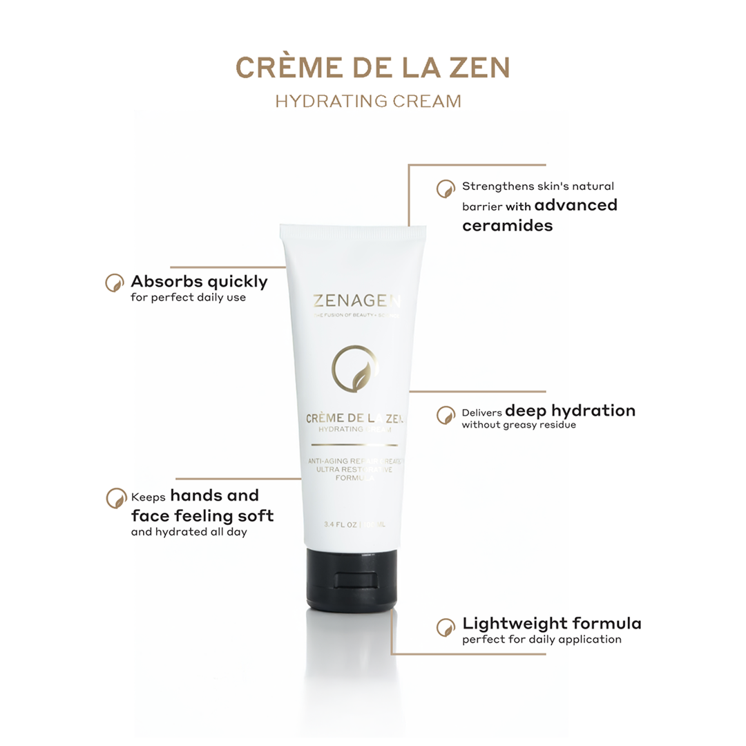 creme de la zen hydrating anti aging repair cream absorbs quickly strengthens skin's natural barrier delivers deep hydration