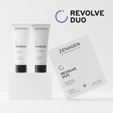 Zenagen Revolve Duo hair care products on a white background