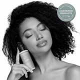 Eclipse color preservation gray support shampoo held by woman on white background