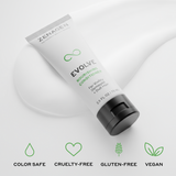 Zenagen Evolve nourishing conditioner tube on a white background with certification icons below.
