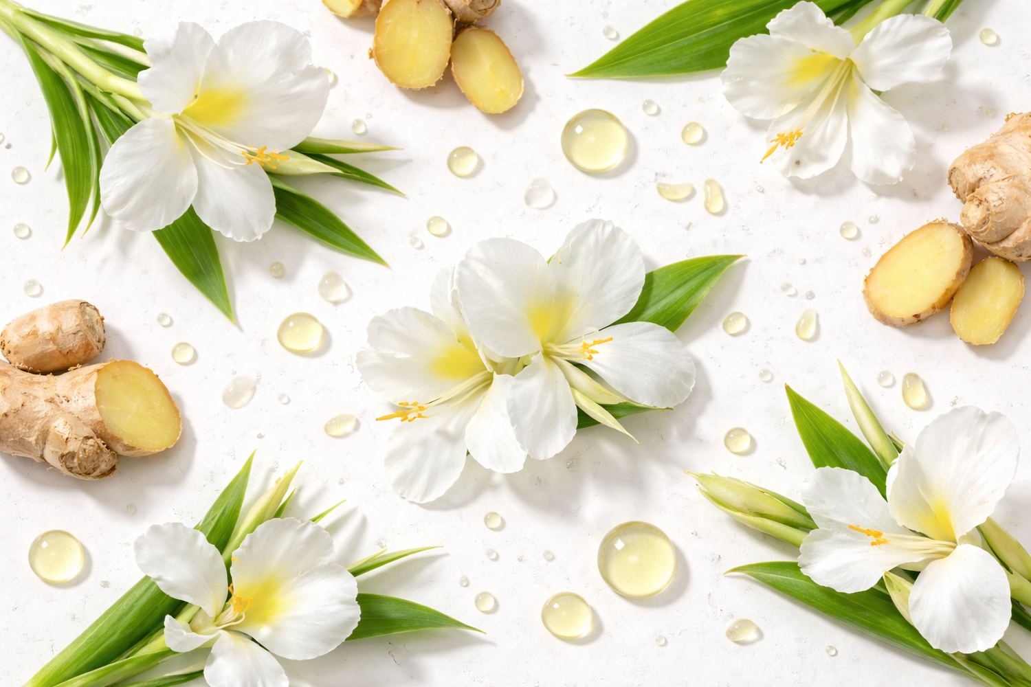 Butterfly ginger extract used in hair care to help enhance hair smoothness and support fuller-looking hair texture.