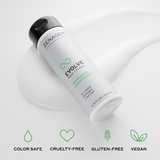 Zenagen Evolve Nourishing Conditioner bottle on a light gray background with brand icons below.