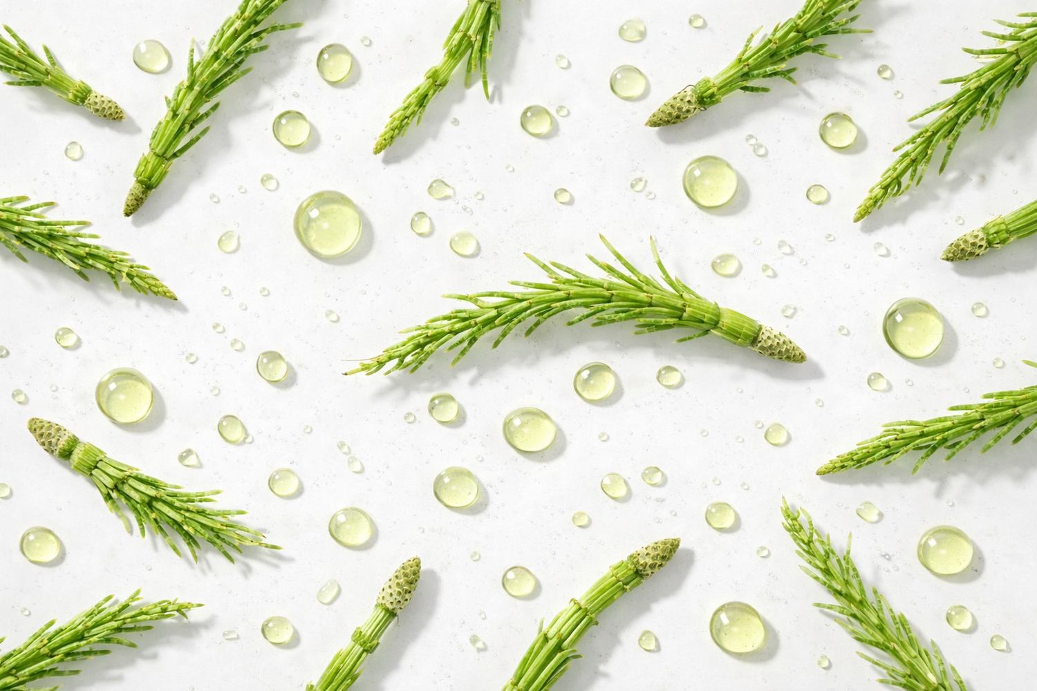 Horsetail extract ingredient traditionally used in cosmetic hair formulas to help support hair strength and density appearance.