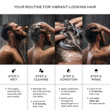 How to use Zenagen Eclipse shampoo and conditioner, color-care routine featuring cleanse, condition, and rinse steps to help maintain vibrant-looking color and healthy-looking hair.