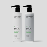 Zenagen Evolve Nourishing Shampoo and Conditioner duo 16 oz, repair and protect system for visibly damaged and dull hair to improve softness, strength, and manageability.