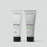 Zenagen Evolve Nourishing Shampoo and Conditioner travel size set for damaged and dull hair, repair and hydration hair care routine