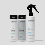 Zenagen Evolve Shampoo, Conditioner and Repairacle leave-in spray for damaged hair, nourishing repair and protection hair care set