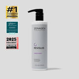 Zenagen Revolve Conditioner 16 oz professional pump bottle for fine and visibly thinning hair, lightweight formula designed to support scalp hydration, manageability, and fuller-looking volume.