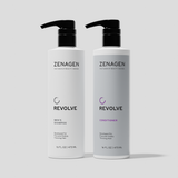 Zenagen Revolve Men’s Shampoo and Conditioner duo 16 oz, professional hair care system for fine and visibly thinning hair that helps improve the appearance of thickness and scalp health.