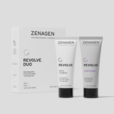 Zenagen Revolve Men’s Travel Duo with densifying shampoo and conditioner for fine and visibly thinning hair, 2.5 oz travel size set for scalp health and fuller-looking hair.
