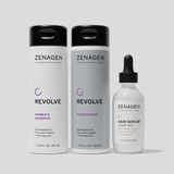Zenagen Revolve Women’s Shampoo, Conditioner and Hair Serum set for fine and visibly thinning hair, complete scalp care and densifying routine