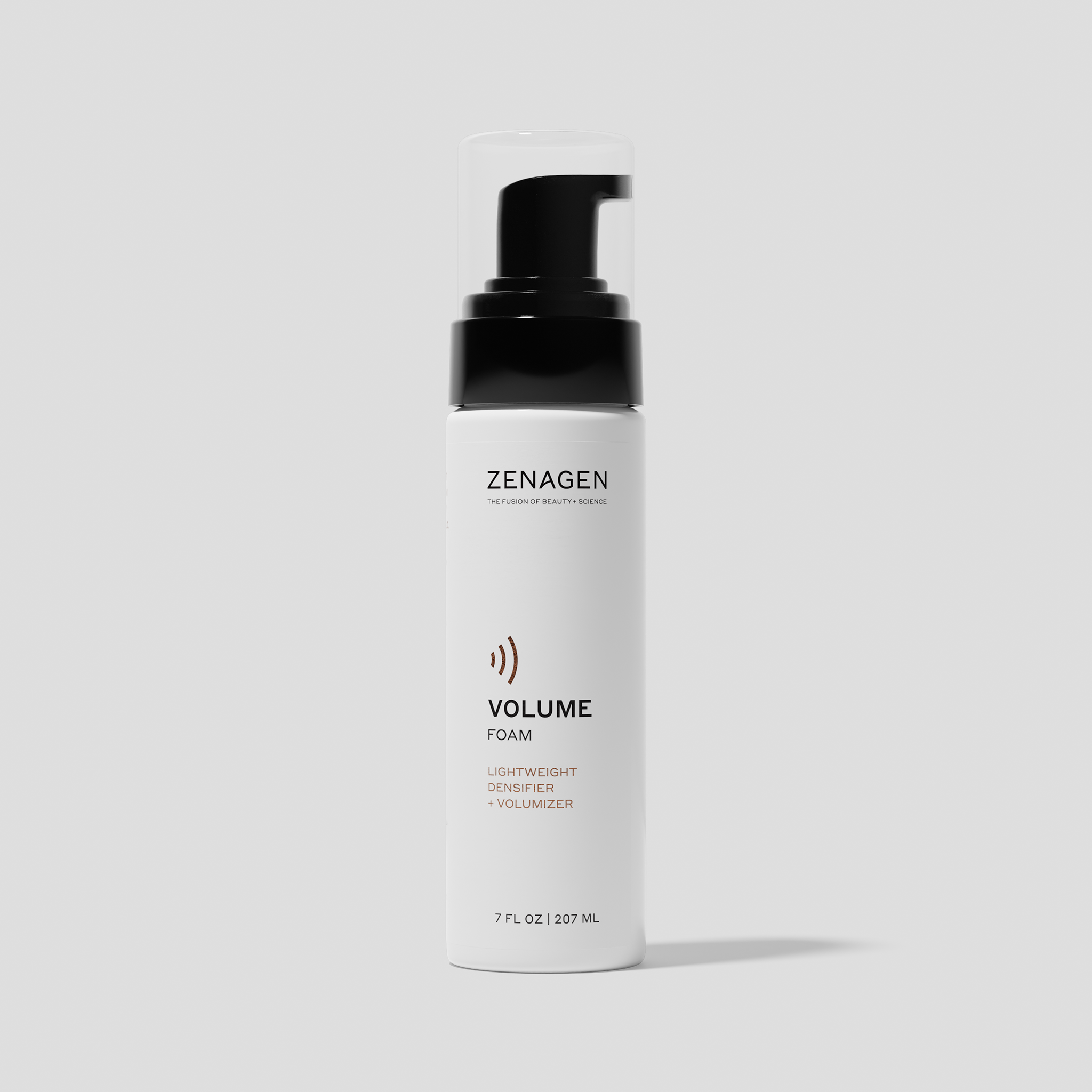 Zenagen Volume Foam lightweight densifier and volumizing styling foam 7 oz designed to add body, lift, and fullness to fine or thinning hair.