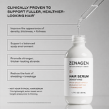 Zenagen Densifying Hair Serum helps improve the appearance of density, thickness, and fullness while supporting a balanced scalp environment.