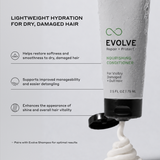 Zenagen Evolve Nourishing Conditioner for dry, damaged hair, helping improve softness, smoothness, detangling, and overall hair manageability.